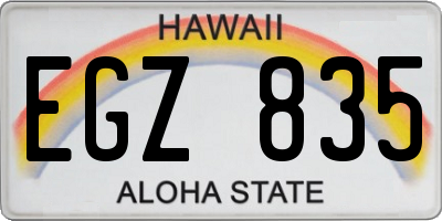 HI license plate EGZ835