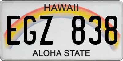 HI license plate EGZ838