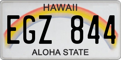 HI license plate EGZ844