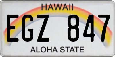 HI license plate EGZ847