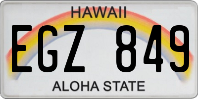HI license plate EGZ849