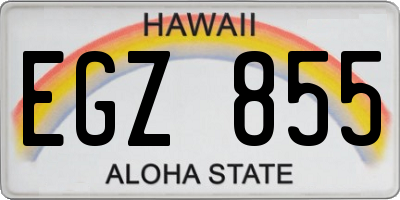HI license plate EGZ855