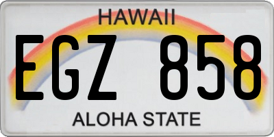 HI license plate EGZ858