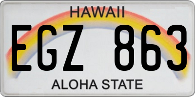 HI license plate EGZ863