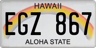 HI license plate EGZ867
