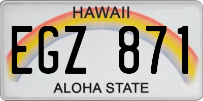 HI license plate EGZ871