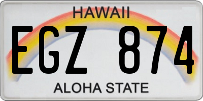 HI license plate EGZ874