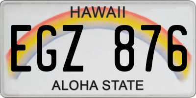 HI license plate EGZ876