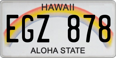HI license plate EGZ878