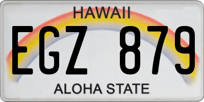HI license plate EGZ879