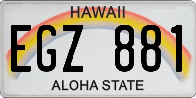 HI license plate EGZ881