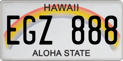 HI license plate EGZ888