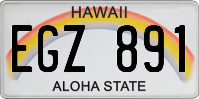 HI license plate EGZ891