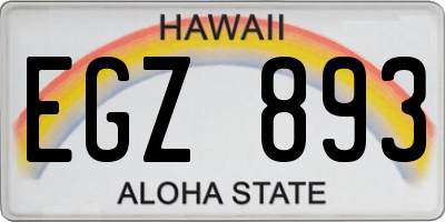 HI license plate EGZ893