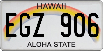 HI license plate EGZ906