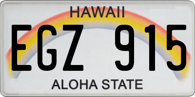 HI license plate EGZ915