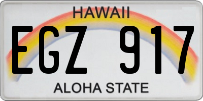 HI license plate EGZ917