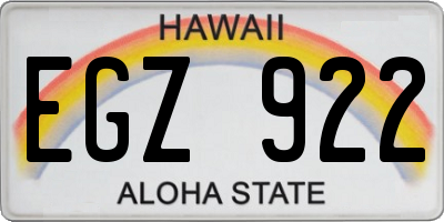 HI license plate EGZ922