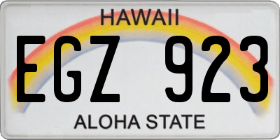 HI license plate EGZ923