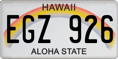 HI license plate EGZ926