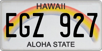 HI license plate EGZ927
