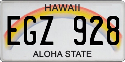 HI license plate EGZ928
