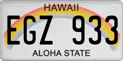 HI license plate EGZ933