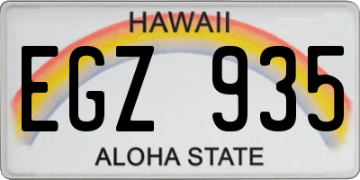 HI license plate EGZ935