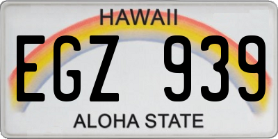 HI license plate EGZ939