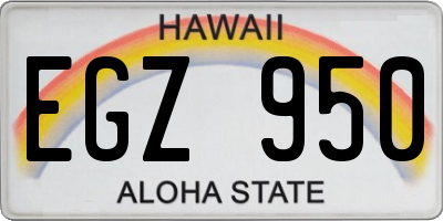 HI license plate EGZ950