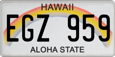 HI license plate EGZ959
