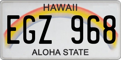 HI license plate EGZ968