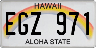 HI license plate EGZ971