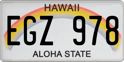 HI license plate EGZ978