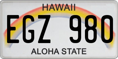 HI license plate EGZ980