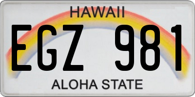 HI license plate EGZ981