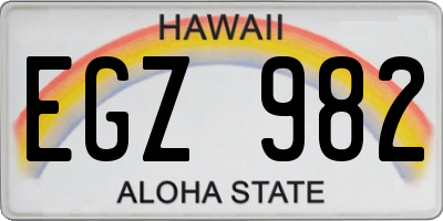 HI license plate EGZ982