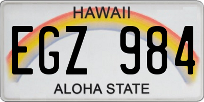 HI license plate EGZ984