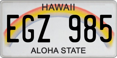 HI license plate EGZ985