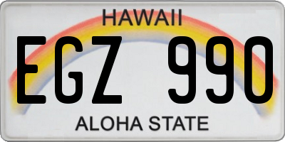 HI license plate EGZ990