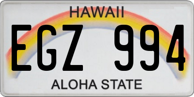 HI license plate EGZ994