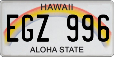 HI license plate EGZ996
