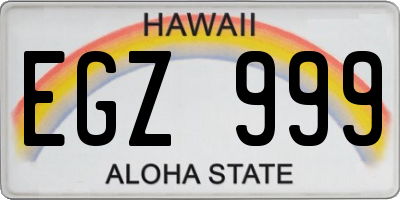 HI license plate EGZ999