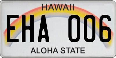 HI license plate EHA006