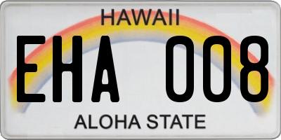 HI license plate EHA008