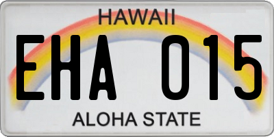 HI license plate EHA015