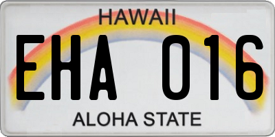 HI license plate EHA016