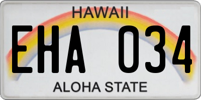 HI license plate EHA034