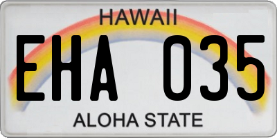 HI license plate EHA035