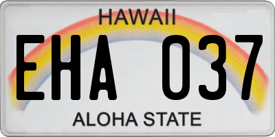 HI license plate EHA037